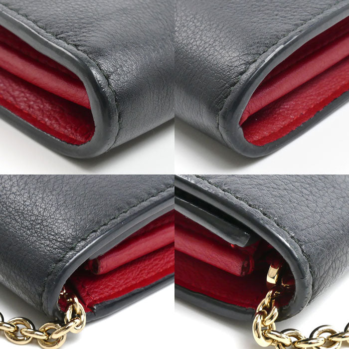 Salvatore Ferragamo サルヴァトーレフェラガモ チェーンウォレット 長財布 ブラック 22 D265 レディース【中古】