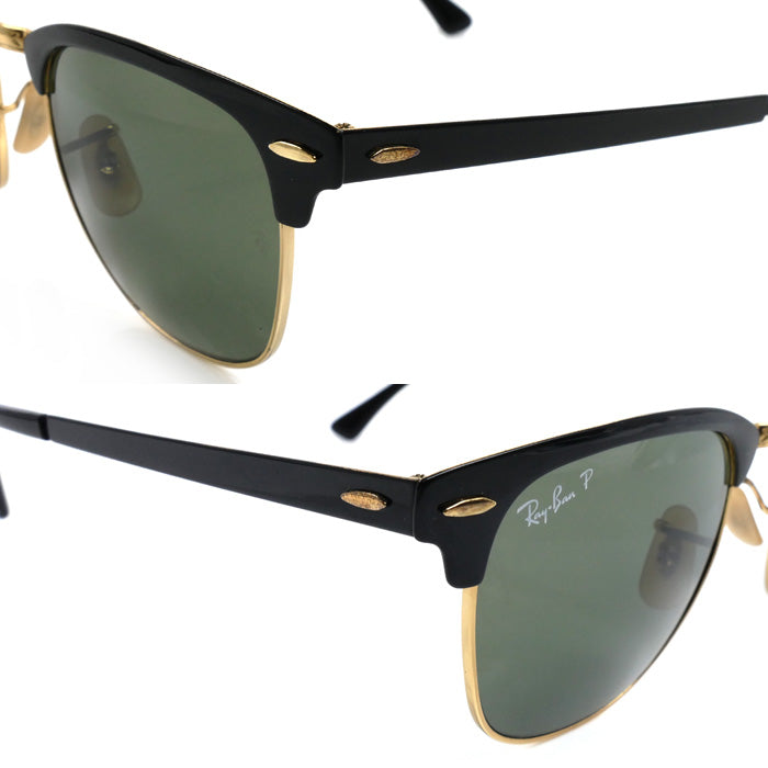 Ray-Ban レイバン クラブマスター サングラス ブラック ゴールド RB3716 187/58 51□21 145 3P メンズ【中古】