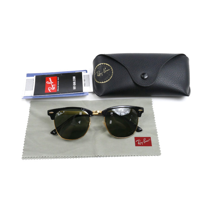 Ray-Ban レイバン クラブマスター サングラス ブラック ゴールド RB3716 187/58 51□21 145 3P メンズ【中古】