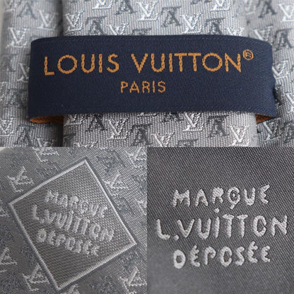 LOUIS VUITTON ルイ・ヴィトン LV インターロック 8cm ネクタイ グレー M98101 MR0226 メンズ【中古】【美品】