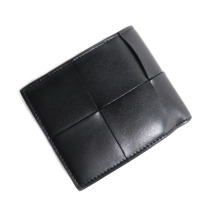 BOTTEGAVENETA ボッテガヴェネタ カセット コインパース付 二つ折りウォレット 二つ折り財布 ブラック 819207VBWD28803 メンズ【中古】【美品】