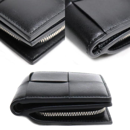 BOTTEGAVENETA ボッテガヴェネタ カセット コインパース付 二つ折りウォレット 二つ折り財布 ブラック 819207VBWD28803 メンズ【中古】【美品】