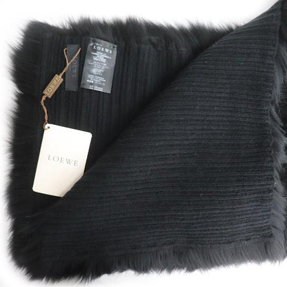 LOEWE ロエベ ファー フォックス ストール ブラック リアルファー レディース【中古】【美品】