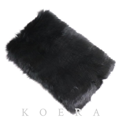 LOEWE ロエベ ファー フォックス ストール ブラック リアルファー レディース【中古】【美品】