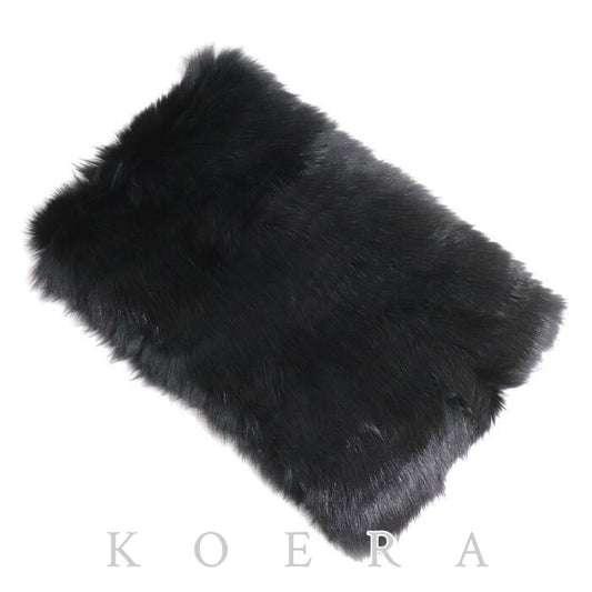 LOEWE ロエベ ファー フォックス ストール ブラック リアルファー レディース【中古】【美品】