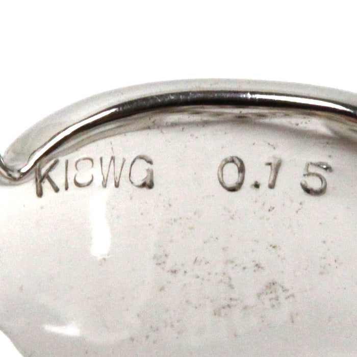 K18WG ホワイトゴールド リング・指輪 ダイヤモンド0.15ct 12号 5.9g ハートモチーフ レディース【中古】