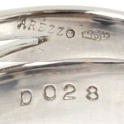 AREZZO K18WG ホワイトゴールド リング・指輪 ダイヤモンド0.28ct オニキス 12号 4.8g フラワーモチーフ レディース【中古】