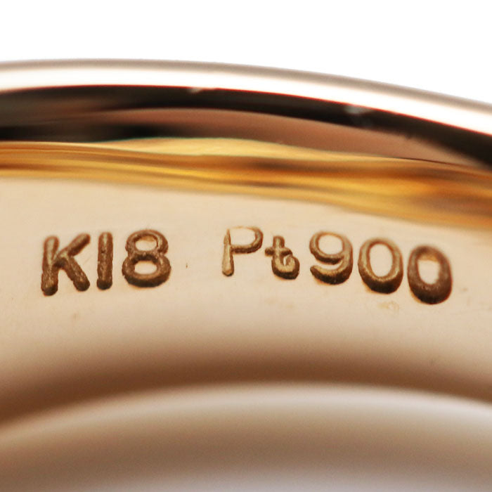 K18PG ピンクゴールド Pt900プラチナ リング・指輪 11.5号 10.2g ユニセックス【中古】【美品】