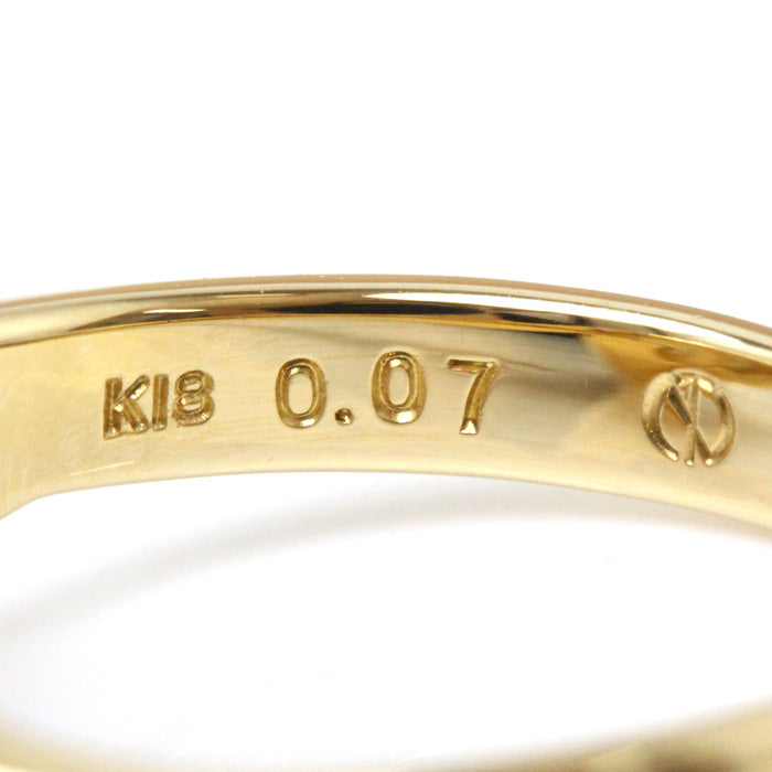 K18YG イエローゴールド リング・指輪 パール約8.2mm ダイヤモンド0.07ct 11号 5.0g レディース【中古】