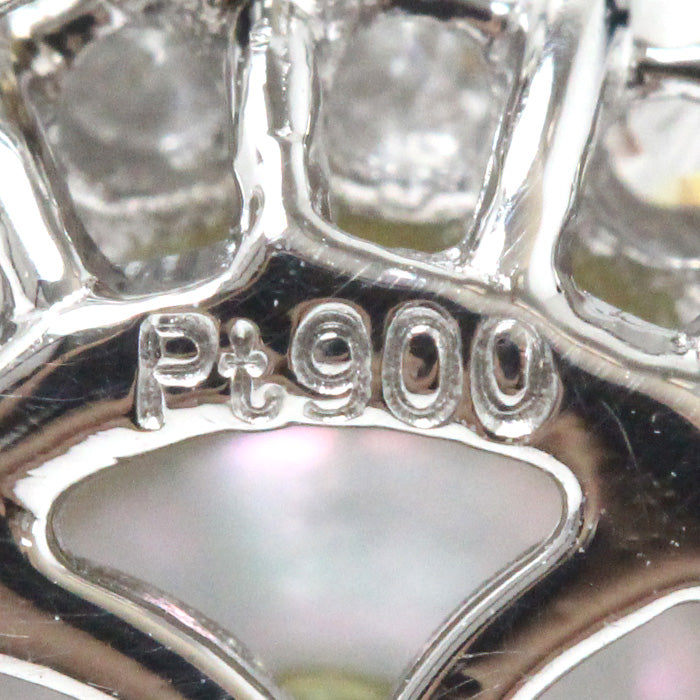 Pt900プラチナ Pt850プラチナ ネックレス パール約9.7mm ダイヤモンド 9.0g 40.5cm レディース【中古】