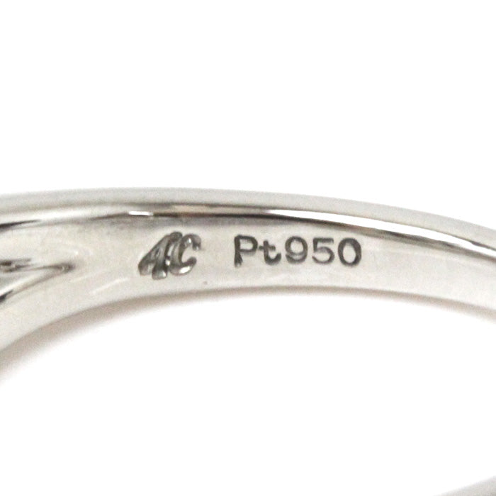 4℃ ヨンドシー Pt950プラチナ リング・指輪 ダイヤモンド 10号 5.4g レディース【中古】