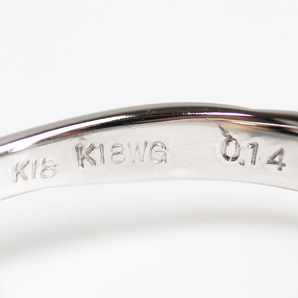 K18WG ホワイトゴールド K18PG ピンクゴールド フラワーモチーフ リング・指輪 ダイヤモンド0.14ct 10号 3.8g レディース【中古】【美品】