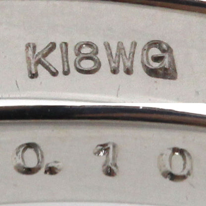 K18WG ホワイトゴールド リング・指輪 ダイヤモンド0.10ct 12号 2.9g フラワーモチーフ レディース【中古】【美品】