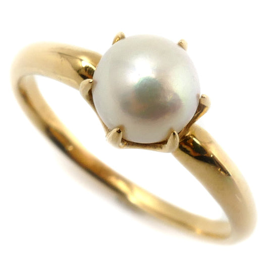 4℃ ヨンドシー K18YG イエローゴールド リング・指輪 アコヤパール約5.8mm 8号 2.2g レディース【中古】【美品】