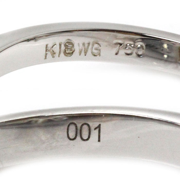 K18WG ホワイトゴールド マルチストーン リング・指輪 ダイヤモンド0.01ct 13号 3.2g レディース【中古】【美品】