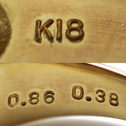 K18YG イエローゴールド リング・指輪 サファイア0.86ct ダイヤモンド0.38ct 15号 5.8g レディース【中古】