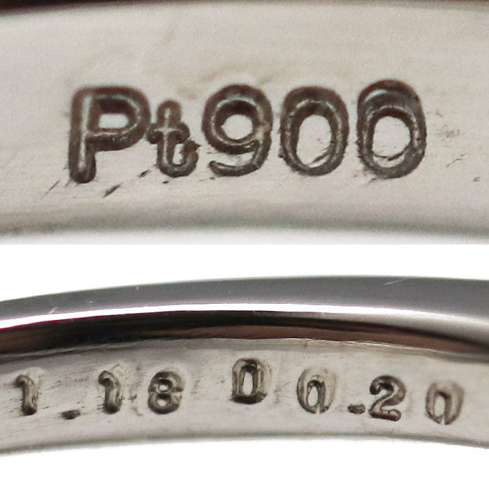Pt900プラチナ リング・指輪 タンザナイト1.18ct ダイヤモンド0.20ct 16号 4.0g レディース【中古】【美品】
