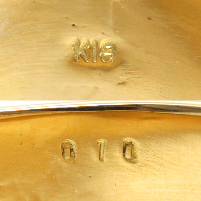 K18YG イエローゴールド リング・指輪 オニキス ダイヤモンド0.10ct 20号 18.7g メンズ【中古】