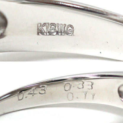 K18WG ホワイトゴールド リング・指輪 ブラックダイヤモンド0.43ct/0.11ct ダイヤモンド0.33ct 9.5号 4.0g レディース【中古】