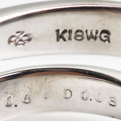 K18WG ホワイトゴールド リング・指輪 サファイア0.61ct ダイヤモンド0.03ct 13.5号 4.7g MR5415 レディース【中古】