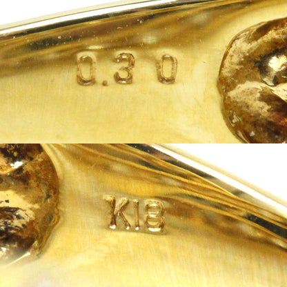 K18YG イエローゴールド ヘビ リング・指輪 ダイヤモンド0.30ct 12号 4.7g レディース【中古】