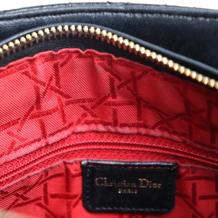 Christian Dior クリスチャンディオール レディディオール カナージュ ハンドバッグ ブラック レディース【中古】