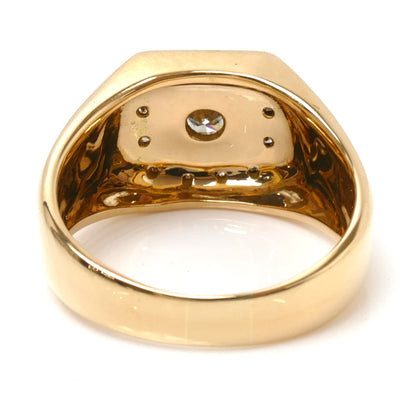 K18PG ピンクゴールド リング・指輪 ダイヤモンド0.47ct 20号 10.8g メンズ【中古】【美品】