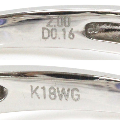 K18WG ホワイトゴールド リング・指輪 タンザナイト2.00ct ダイヤモンド0.16ct 13号 4.1g レディース【中古】【美品】