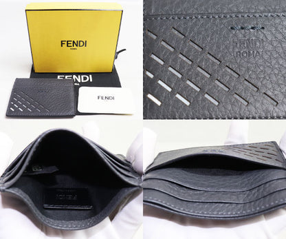 FENDI フェンディ セレリア グラデーションステッチ カードケース グレー 7M0164 A9ZF F10VX レディース【中古】