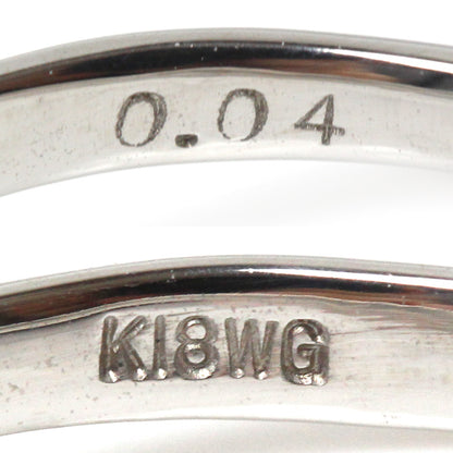 K18WG ホワイトゴールド リング・指輪 ダイヤモンド0.04ct 11号 1.6g 華奢 レディース【中古】【極美品】