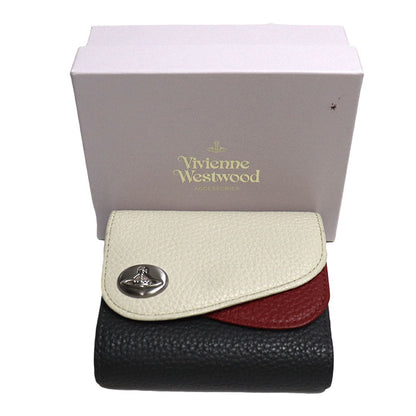 Vivienne Westwood ヴィヴィアンウエストウッド ダブルフラップ  二つ折り財布 ホワイト ブラック レッド 3318BM21 レディース【中古】