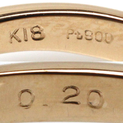 K18PG ピンクゴールド K18YG イエローゴールド Pt900 リング・指輪 ダイヤモンド0.20ct 12号 2.8g ダンシングダイヤ レディース【中古】
