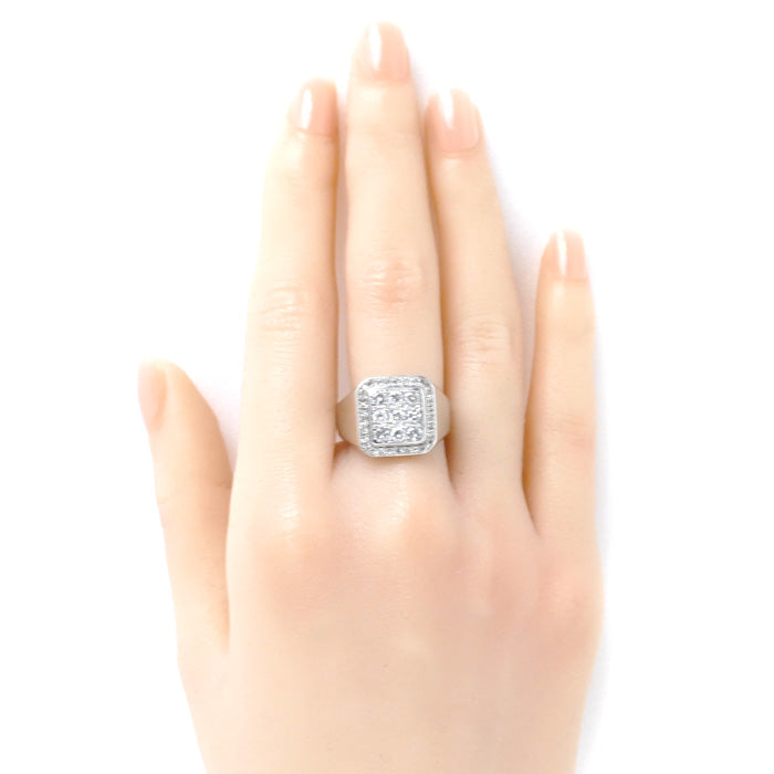 Pt900プラチナ リング・指輪 ダイヤモンド1.00ct 17.5号 16.9g メンズ【中古】【美品】