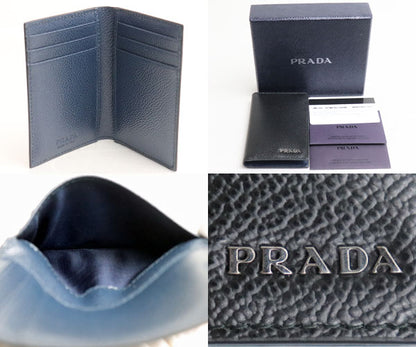 PRADA プラダ カードケース ブラック/ネイビー 2MC101 ユニセックス【中古】【美品】