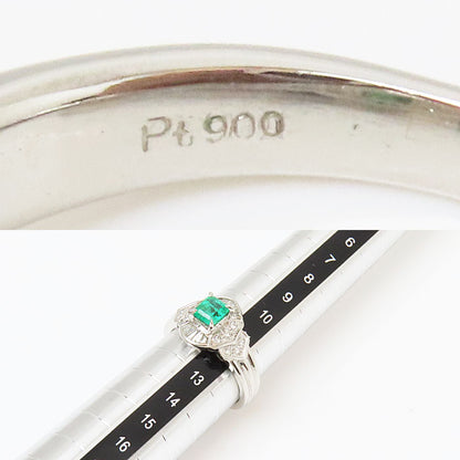 Pt900プラチナ リング・指輪 エメラルド0.60ct ダイヤモンド0.28ct 12号 7.8g レディース【中古】