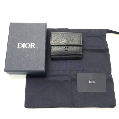Christian Dior クリスチャンディオール CD Icon 三つ折り財布 ネイビー 2ESBC110CDI レディース【中古】
