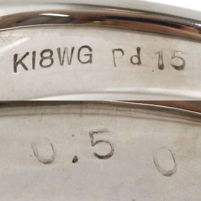 K18WG ホワイトゴールド リング・指輪 ダイヤモンド0.50ct 16号 6.1g レディース【中古】【美品】
