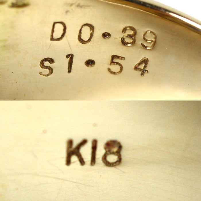 K18YG イエローゴールド リング・指輪 サファイア1.54ct ダイヤモンド0.39ct 19号 12.6g メンズ【中古】