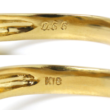 K18YG イエローゴールド スウィング ハート リング・指輪 ダイヤモンド0.56ct 12号 6.4g レディース【中古】
