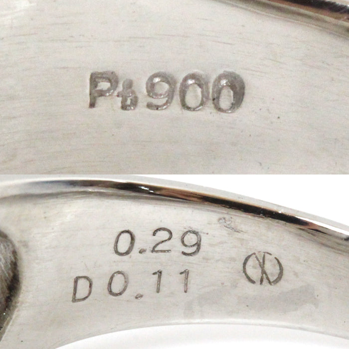 Pt900プラチナ リング・指輪 ダイヤモンド0.29ct/0.11ct 19号 10.0g メンズ【中古】