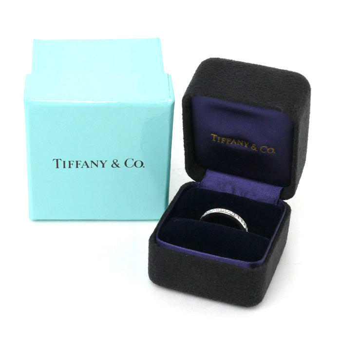 TIFFANY&Co. ティファニー Pt950プラチナ ハーフサークル チャネルセッティング リング・指輪 ダイヤモンド 9号 3.6g レディース【中古】